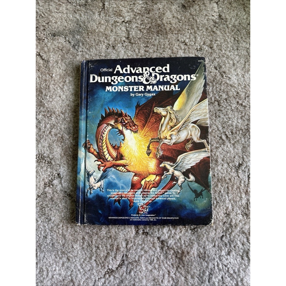 Vintage AD&D 1st Edition Monster Manual TSR 2009 Gary Gygax Orange Spine 1978
